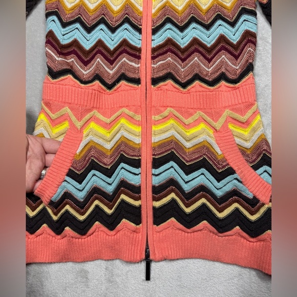 Missoni X Target Chevron Knit Long Sleeves Longline Full Zip Hoodie Jacket Large - Picture 7 of 16